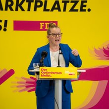 Maria Wandel am Podium